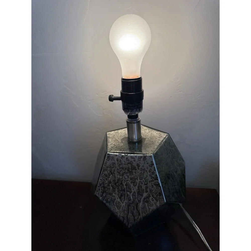 Glads Table Office Lamp metallic, silver, geometric 15
